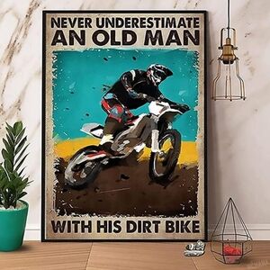 "Never underestimate an old man..." metal sign